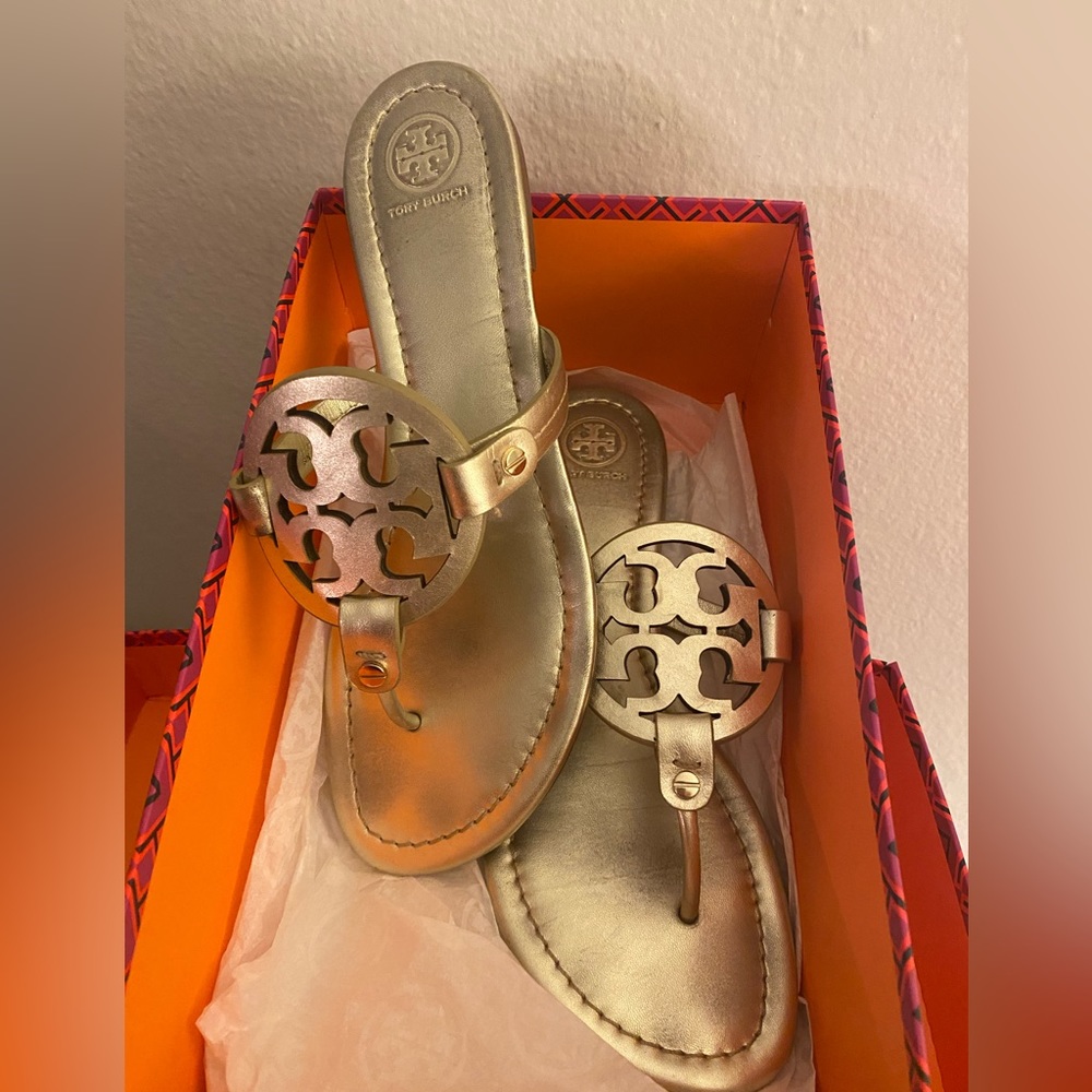Authentic Tory Burch Gold Millers